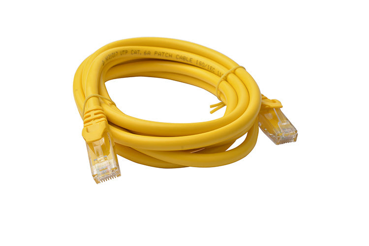 8WARE Cat6a UTP Ethernet Cable 2m Snagless Yellow