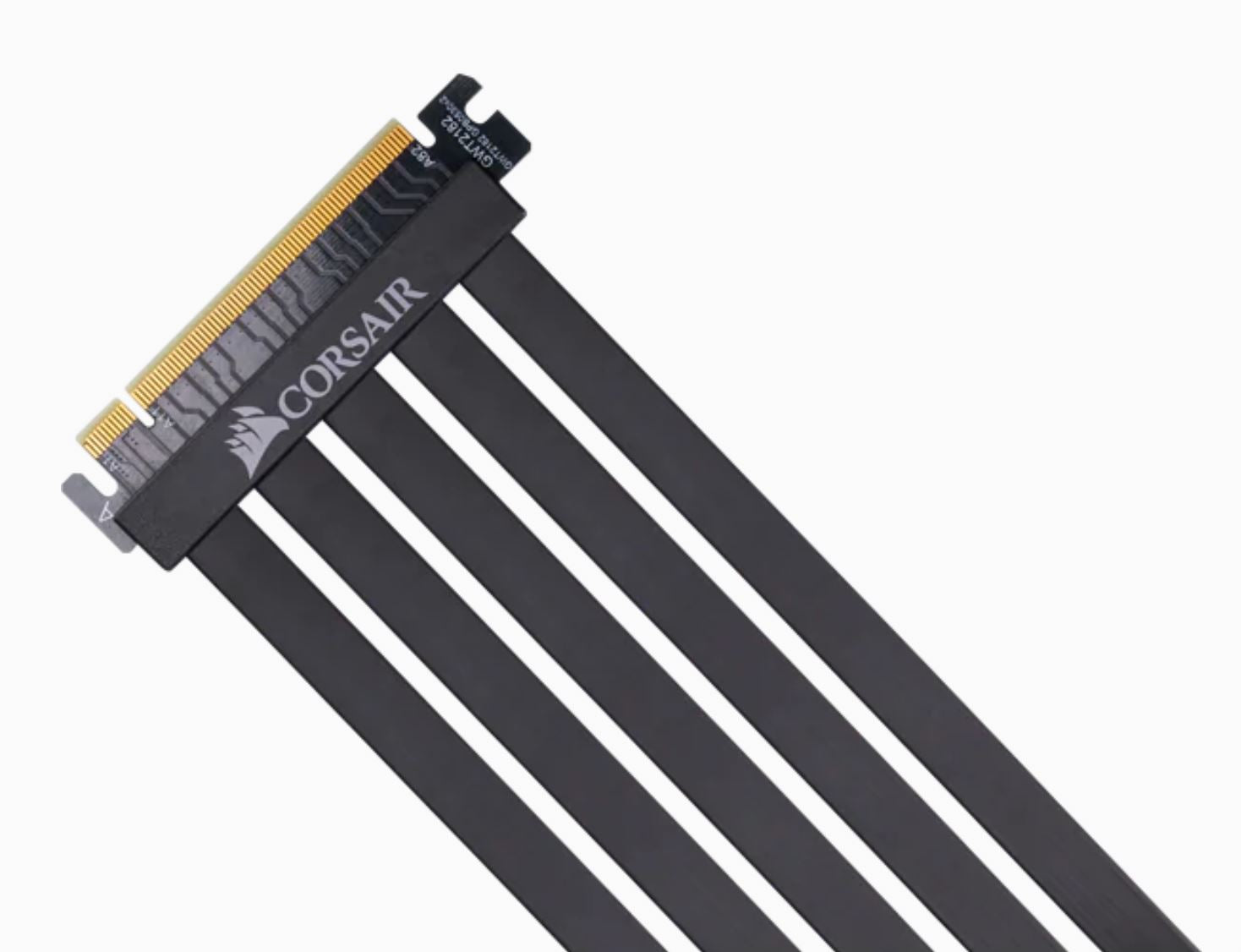 CORSAIR Premium Full-speed PCIE 3.0 X16 Bandwidth Extension Cable (300mm 90° female PCIe connector) Electromagnetic interference (EMI) shielded. Fully Flexible