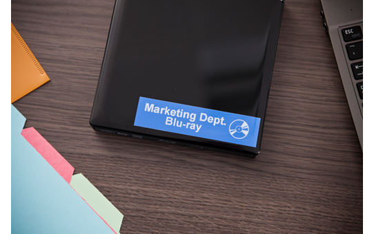 BROTHER 1PK 100% Compatible for Brother P-Touch TZe 555 White on Blue TZE Tape Label, Length 8m (26.2ft) Width: 24mm (1 inch) Good for hot and cold environments