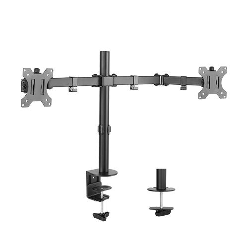 Brateck Dual Monitor Screens Economical Double Joint Articulating Steel Monitor Arm fit Most 13ΓΒΒΓΒΒ-32ΓΒΒΓΒΒ Monitors Up to 8kg per screen, 360Β°Screen Rotation
