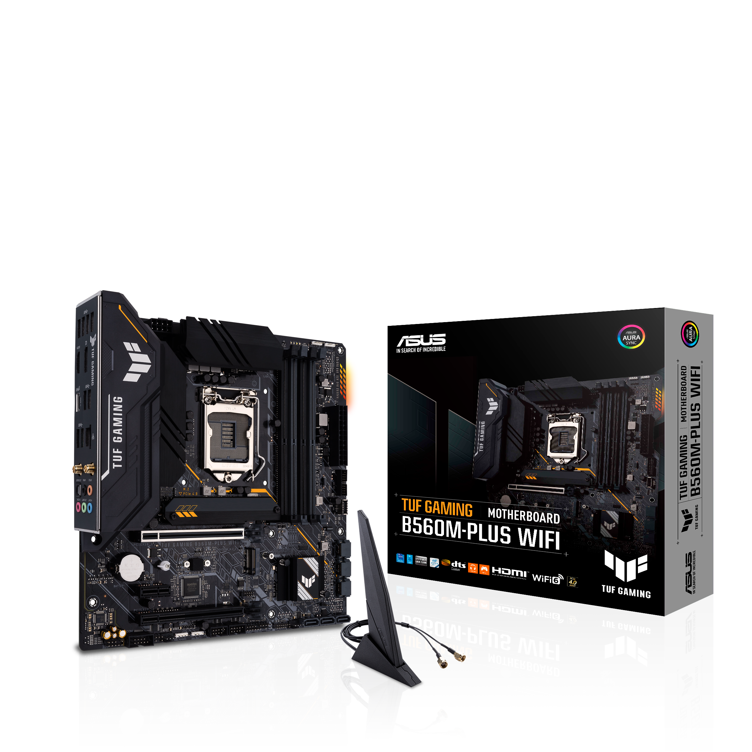 ASUS TUF GAMING B560M-PLUS WIFI Intel B560 (LGA 1200) mATX Motherboard PCIe 4.0, 2xM.2 slots, 8+1 Power Stages, 2.5Gb Ethernet WiFi 6 RGB
