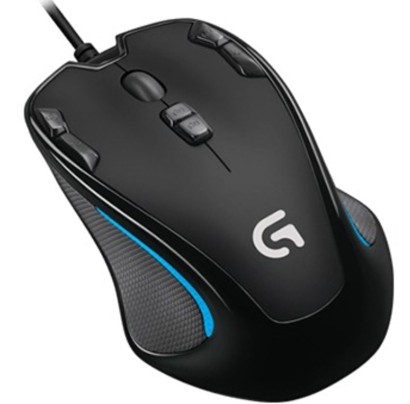 Logitech G300s Optical Ambidextrous USB Gaming Mouse 2500DPI 9 Programmable Buttons Onboard Memory 1ms Response Rate On-The-Fly DPI Switching(LS)