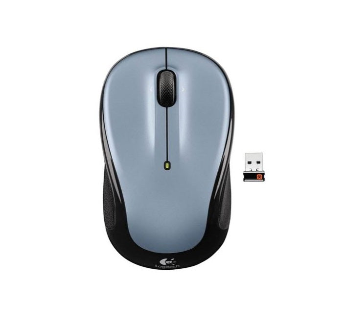 Logitech M325 Wireless Mouse Grey Contoured design Glossy Comfort Grip Advanced Optical Tracking 1-year battery life