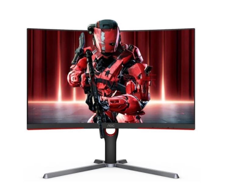 AOC 27\' Curved VA QHD 2560 Γ 1440, 1000R, Free-Sync Premium, 1ms, 165Hz, HDR10, DP, HDMI, HAS, Flicker Free, Low Blue Mode, VESA 100 Gaming Monitor