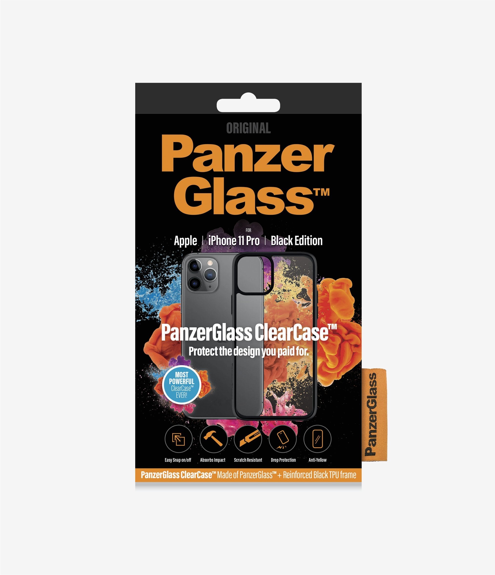 PANZER GLASS ClearCase Apple iPhone 11 Pro - Black Edition (0222) Slim fashionable design