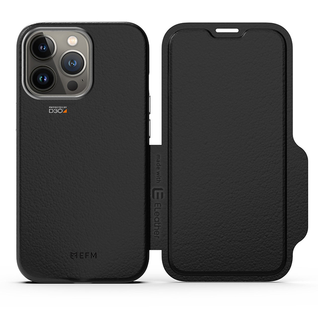 FORCE TECHNOLOGY Monaco Wallet 5G Case for Apple iPhone 13 Pro - Black/Space Grey (EFCFLAE194BSG), 6m Military Standard Drop Tested, Convenient card/cash pockets