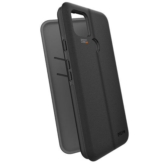 FORCE TECHNOLOGY Miami Wallet Case for Google Pixel 5 - Black (EFCMIGE867SMB), 2.4m Military Standard Drop Tested, Convenient and secure Card pockets, Slim design