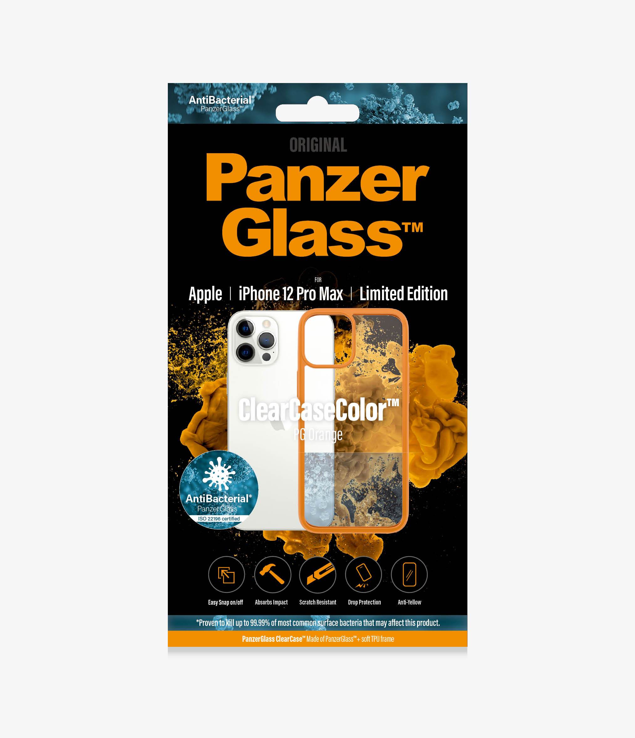 PANZER GLASS ClearCaseColor Applw iPhone 12 Pro Max - PanzerGlass Orange Limited Edition (0284) Most powerful ClearCase ever