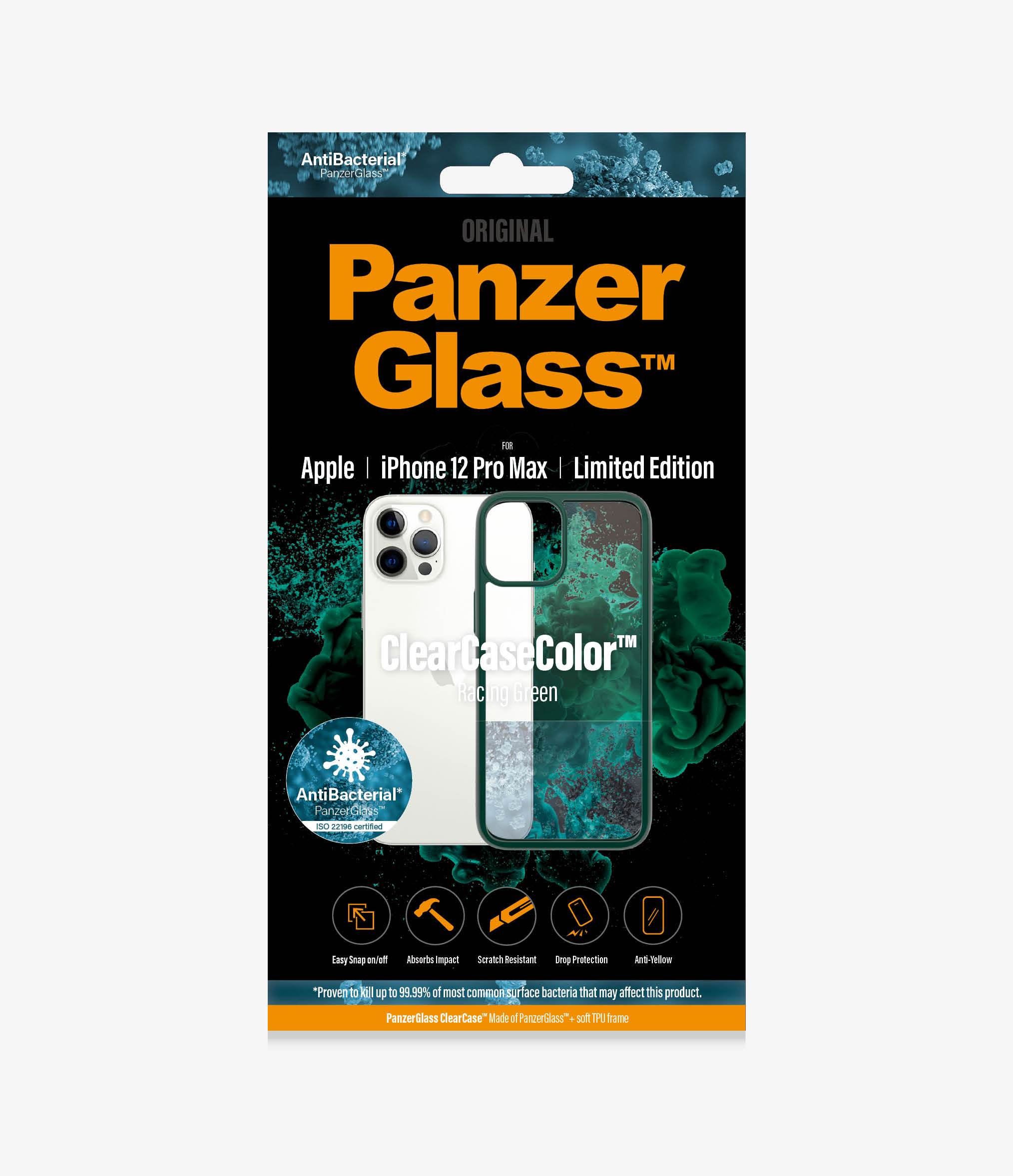 PANZER GLASS ClearCaseColor Apple iPhone 12 Pro Max - Racing Green Limited Edition (0269) Most powerful ClearCase ever