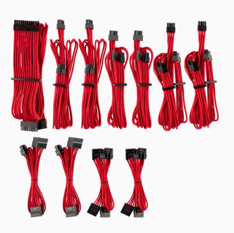 CORSAIR Corsair PSU - RED Premium Individually Sleeved DC Cable Pro Kit, Type 4 (Generation 4)