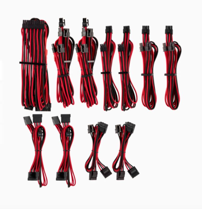 CORSAIR Corsair PSU - RED/BLACK Premium Individually Sleeved DC Cable Pro Kit, Type 4 (Generation 4)