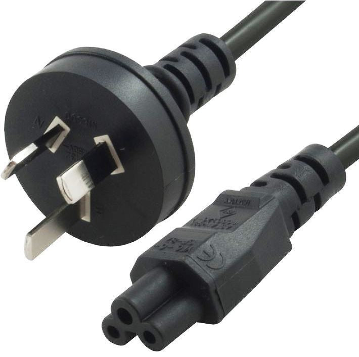 ASTROTEK AU Power Lead Cord Cable 2m - 3-Pin to Cloverleaf Plug ICE 320-C5 Mickey Type Black 240V 7.5A 3 core for Notebook/Laptop AC Adapter (CBPOW3C