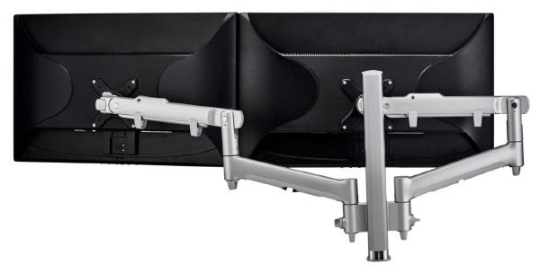 Atdec AWM Dual monitor arm solution - dynamic arms - 400mm post - F Clamp - Silver - AWMS-2-D40 F-clamp Silver