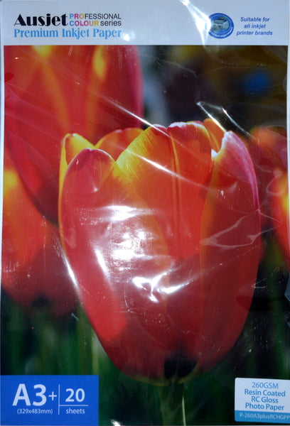260gm A3+ RC Glossy Photo (20 Sheets)