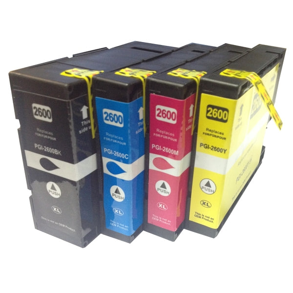 PGI-2600XL Premium Pigment Compatible Inkjet Cartridges (Set of 4)