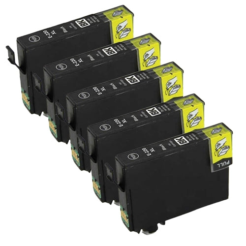 Compatible Premium 5 x 220XLBK High Yield Black Ink Cartridge - for use in Epson Printers
