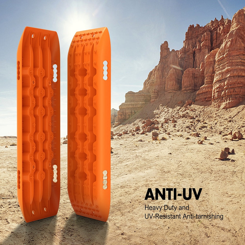 X-BULL 4WD Recovery tracks 10T 2 Pairs/ Sand tracks/ Mud tracks/ Mounting Bolts Pins Gen 2.0 -Orange