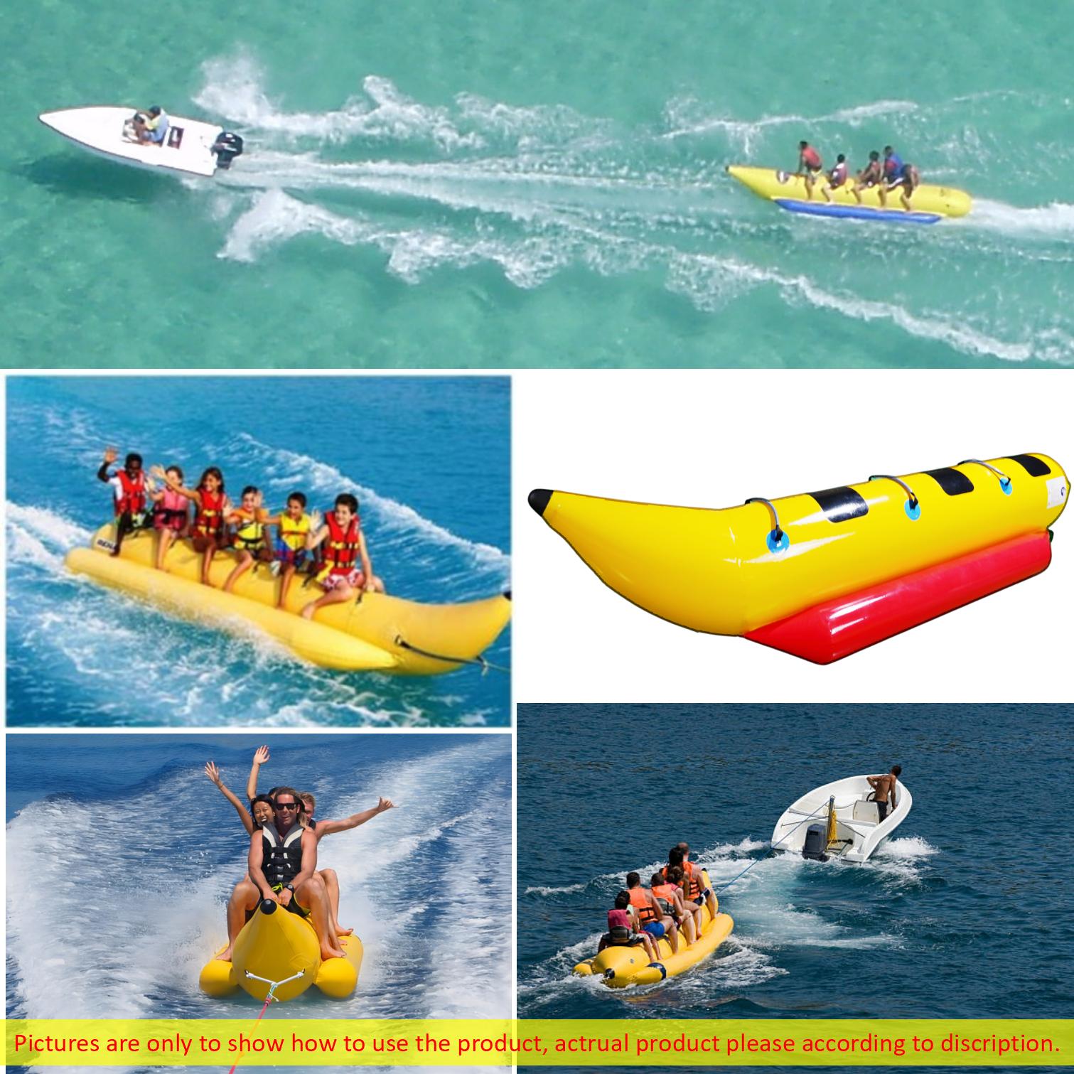 Inflatable Boat Tube 3-Person Towable Tube For Boating Banana Float