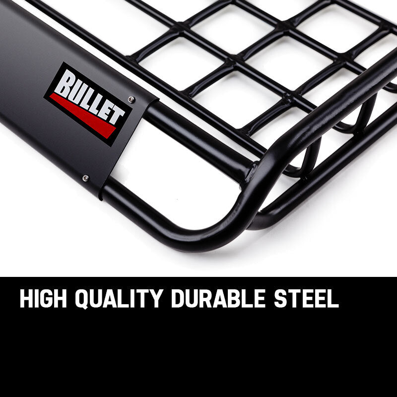 BULLET Car Roof Rack, 123 x 102 x 12cm Universal Luggage Carrier Steel Cage Vehicle Cargo