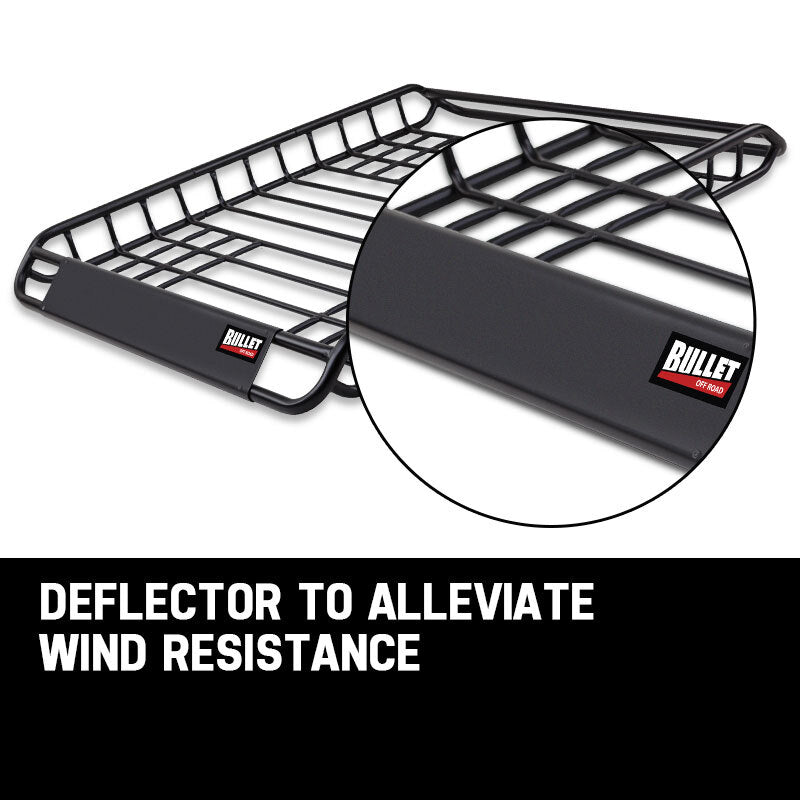 BULLET Car Roof Rack, 123 x 102 x 12cm Universal Luggage Carrier Steel Cage Vehicle Cargo