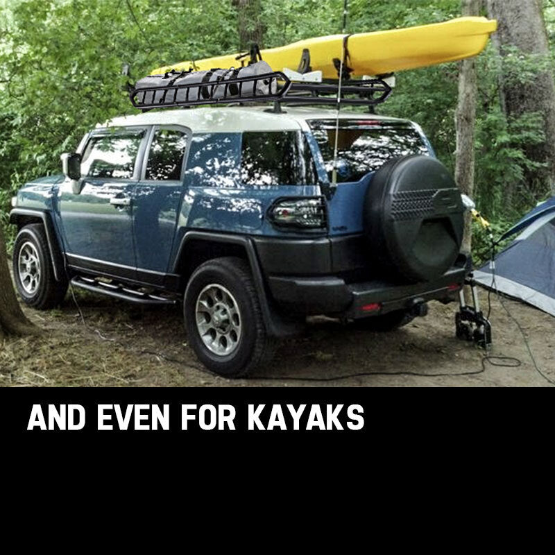 BULLET Car Roof Rack, 123 x 102 x 12cm Universal Luggage Carrier Steel Cage Vehicle Cargo