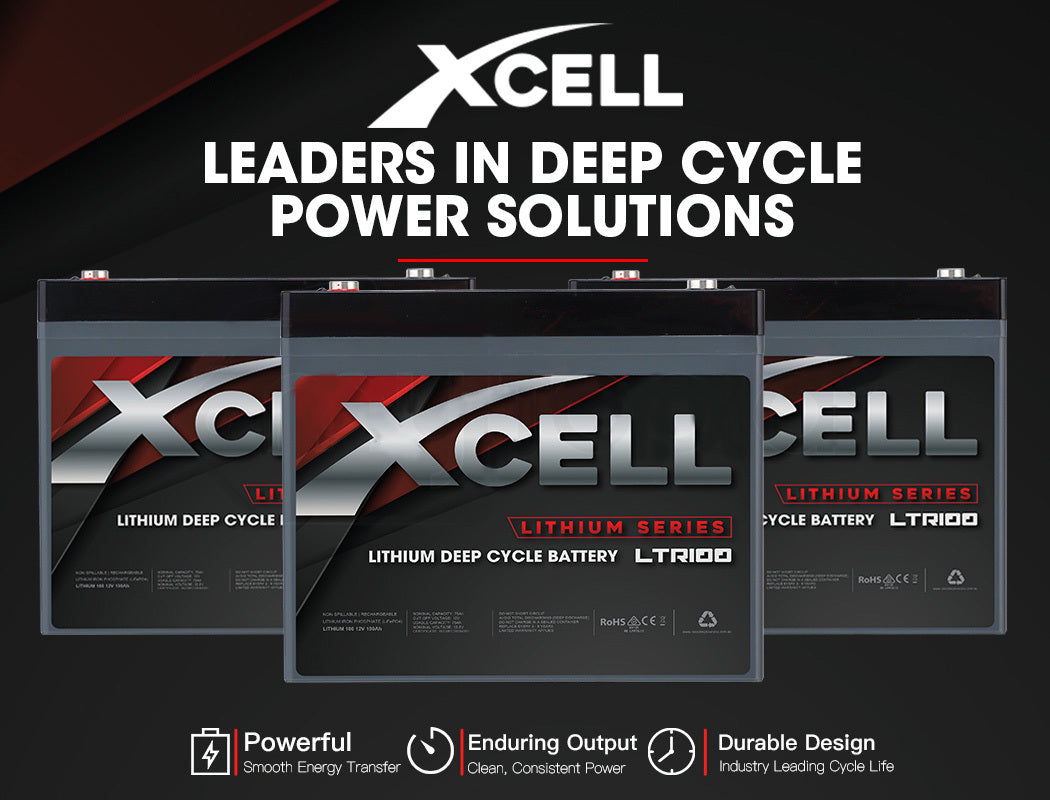 X-CELL 100Ah 12v Lithium Battery LiFePO4 Iron Phosphate Deep Cycle Camping 4WD