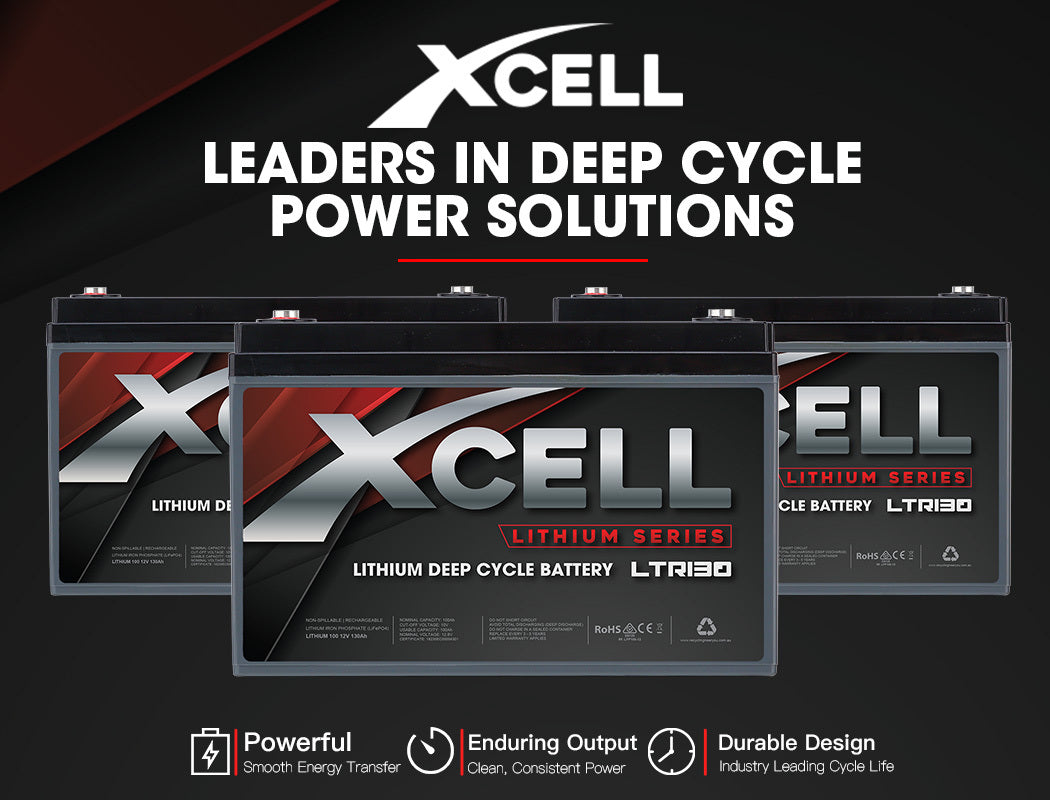 X-CELL 130Ah 12v Lithium Battery LiFePO4 Iron Phosphate Deep Cycle Camping 4WD