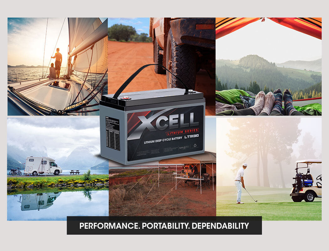 X-CELL 130Ah 12v Lithium Battery LiFePO4 Iron Phosphate Deep Cycle Camping 4WD