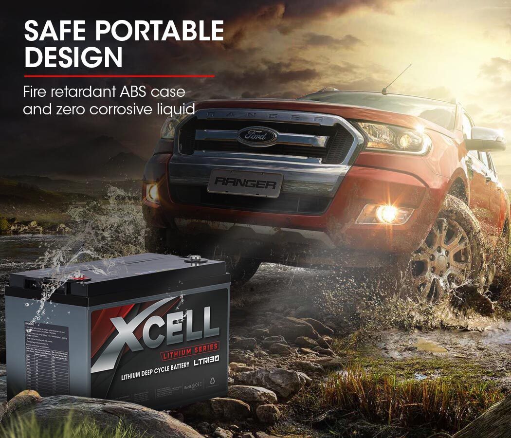 X-CELL 130Ah 12v Lithium Battery LiFePO4 Iron Phosphate Deep Cycle Camping 4WD