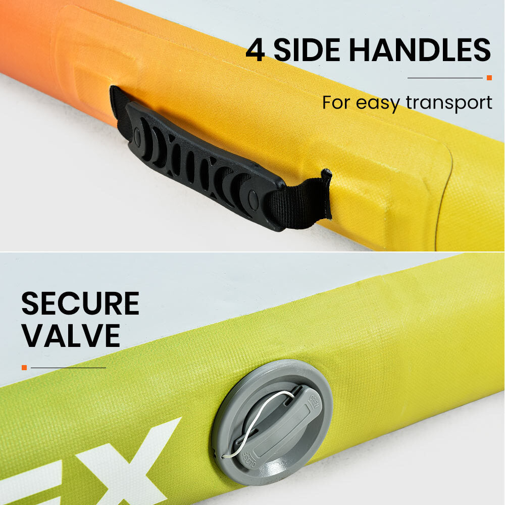 PROFLEX 300x100x10cm Inflatable Air Track Mat Tumbling Gymnastics, Multi-Coloured (No Pump)