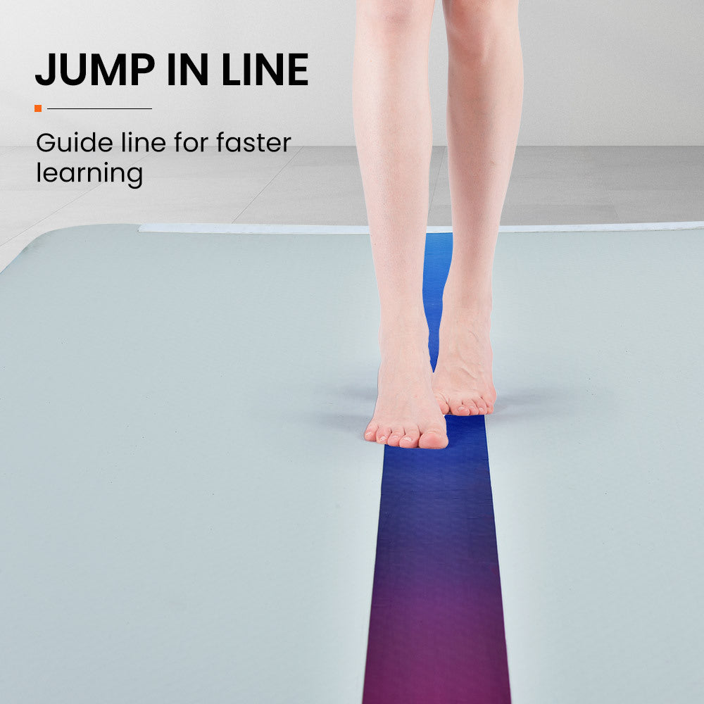 PROFLEX 400x100x10cm Inflatable Air Track Mat Tumbling Gymnastics, Multi-Coloured (No Pump)