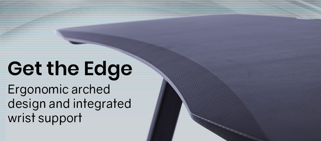 OVERDRIVE Gaming Desk 120cm Computer Black PC Blue LED Lights Carbon Fiber Look