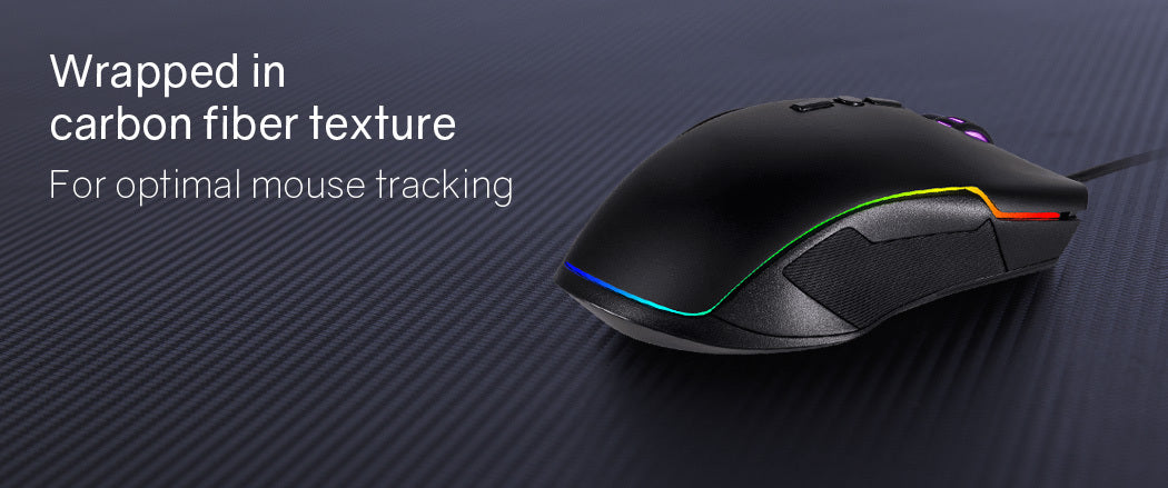 OVERDRIVE Gaming Desk 120cm Computer Black PC Blue LED Lights Carbon Fiber Look