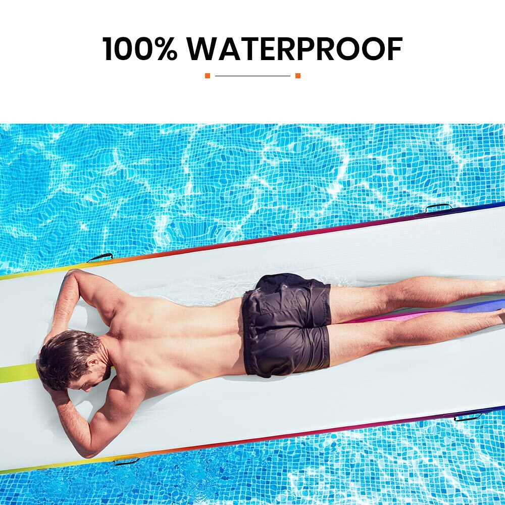 PROFLEX 300x100x10cm Inflatable Air Track Mat Tumbling Gymnastics, Multi-Coloured, with Electric Pump