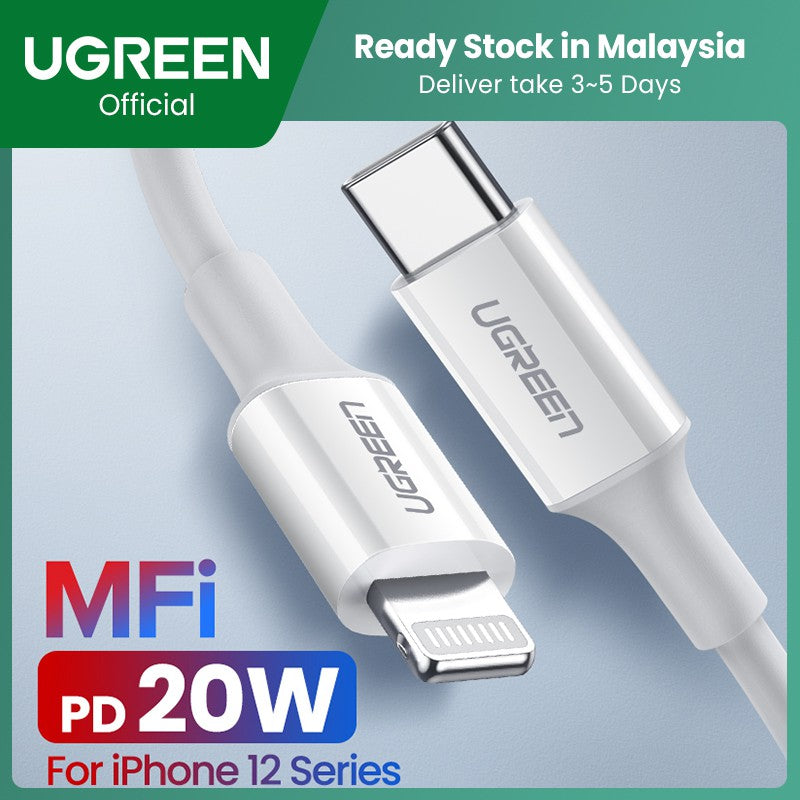 UGREEN 10493 MFI USB-C to Cable 1M White