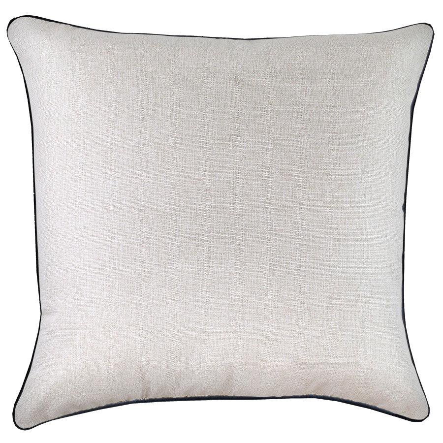 Cushion Cover-With Black Piping-Natural-60cm x 60cm