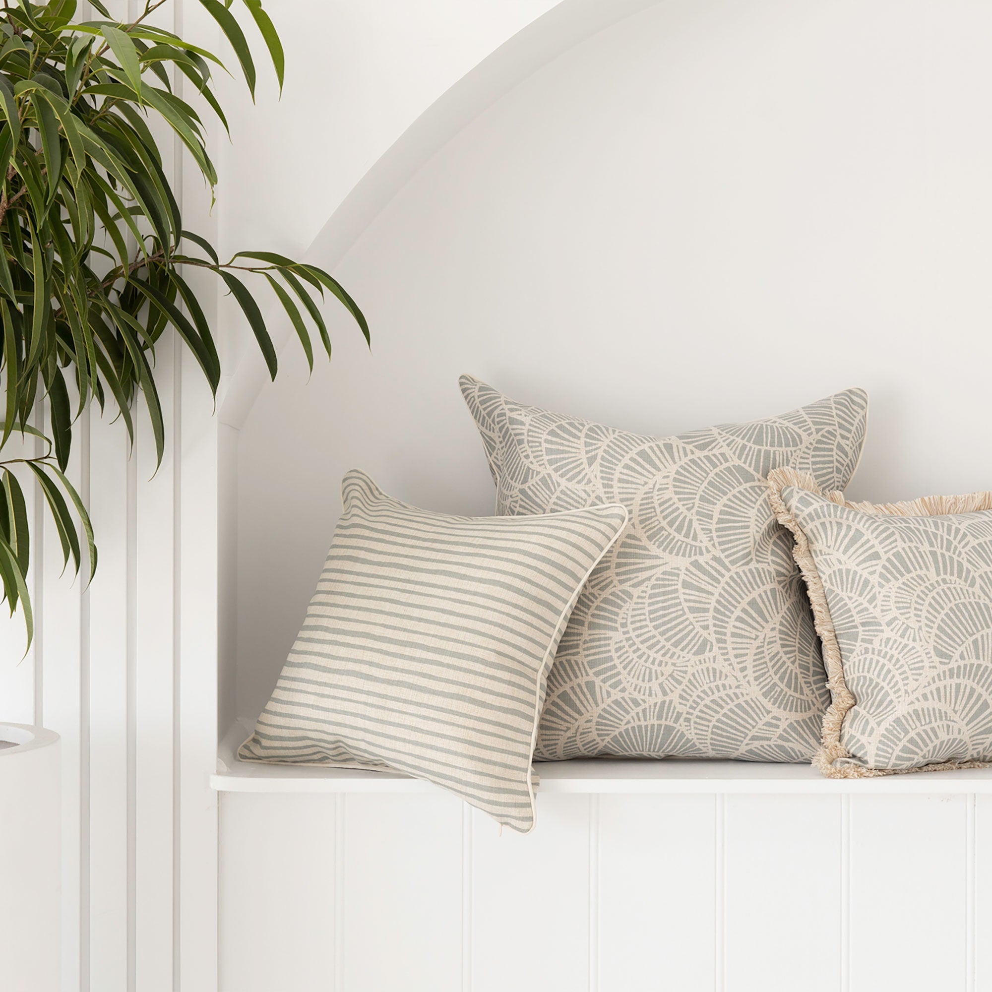 Cushion Cover-With Piping-Paint Stripes Smoke-45cm x 45cm