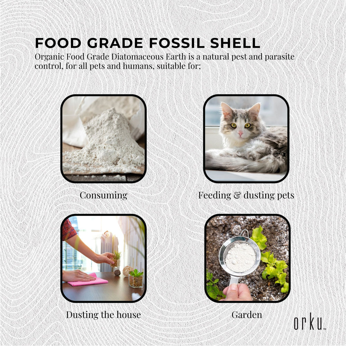 10Kg Organic Fine Diatomaceous Earth - Food Grade Fossil Shell Flour Powder