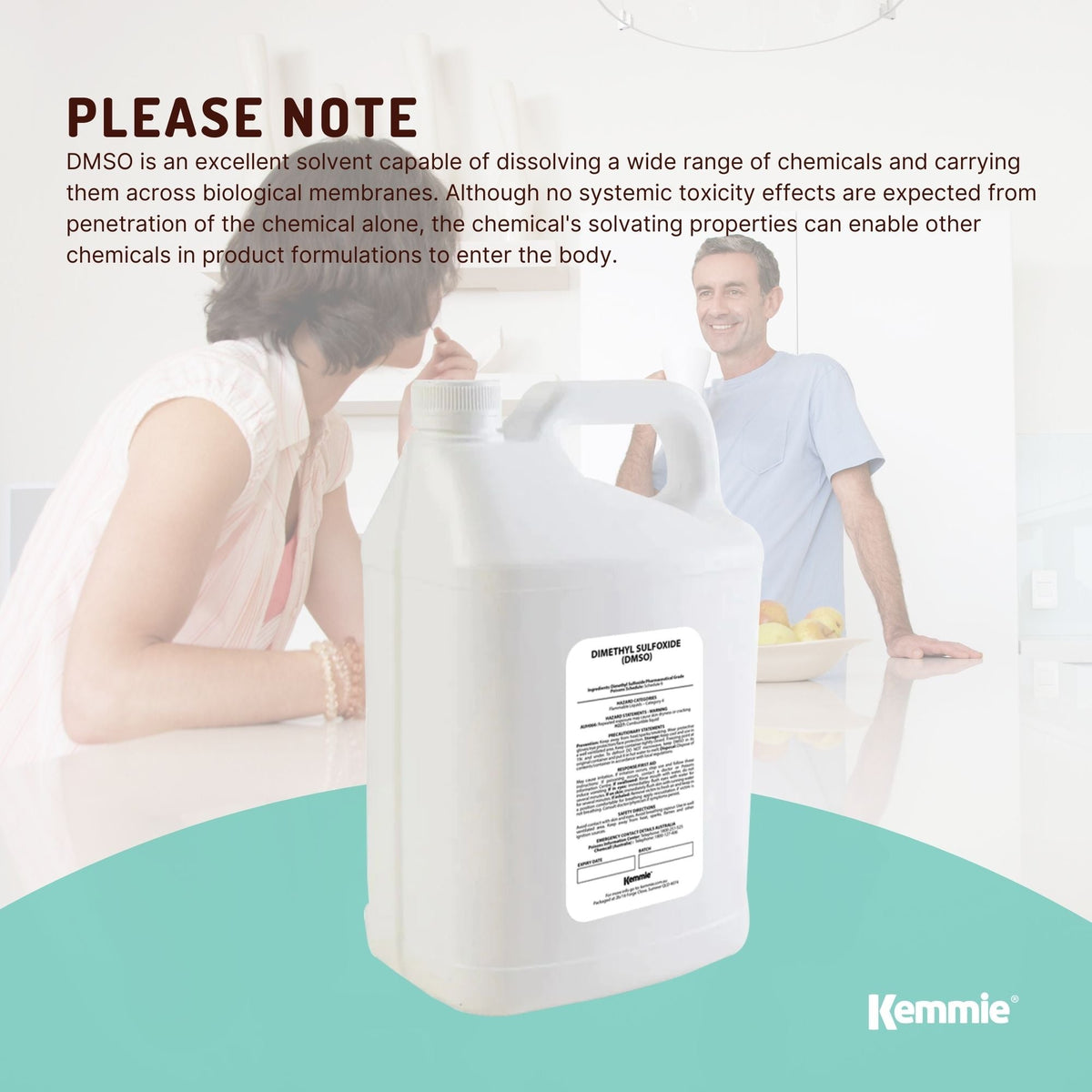 Kemmie 5L DMSO Liquid 99.9% Pure - High Purity Dimethyl Sulfoxide Solvent Bulk