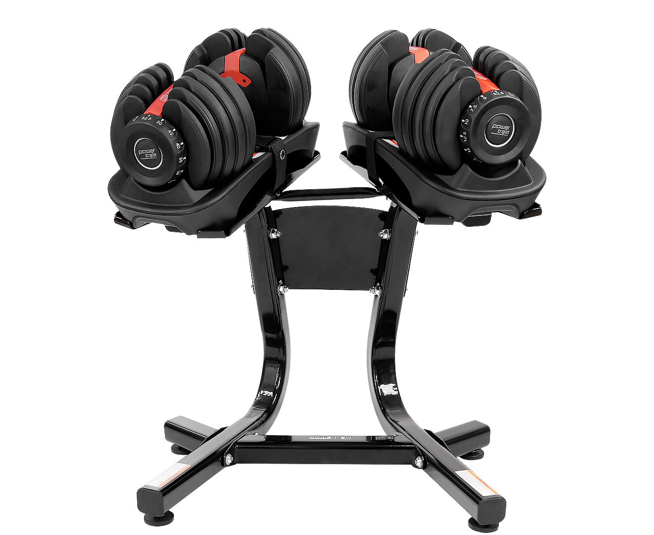 Powertrain 2x 24kg Adjustable Dumbbells with Stand
