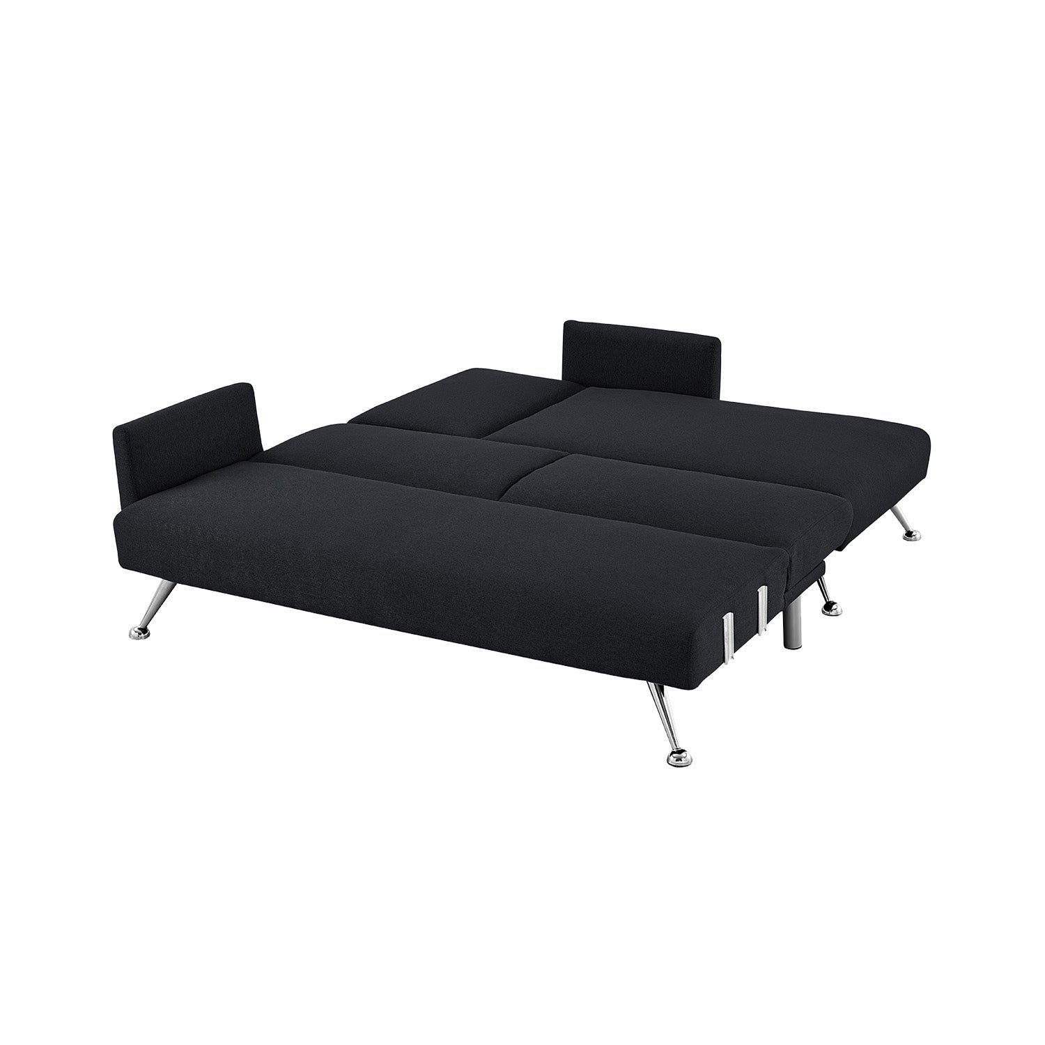 Sarantino Mia 3-Seater Sofa Bed with Chaise & 3 Pillows - Black