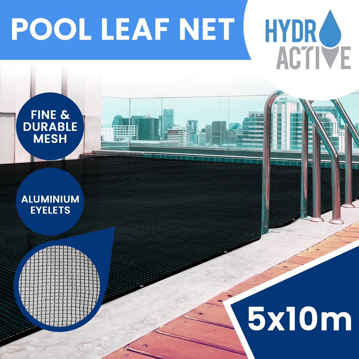 HydroActive UV-Resistant Swimming Pool Leaf Net Cover 5 x 10m