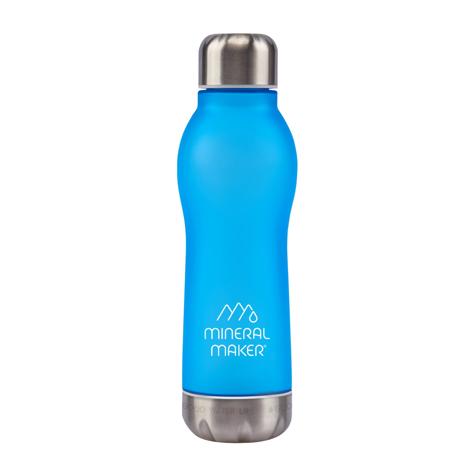 Mineral Maker MORBIDO Blue Alkaline Filter Water Bottle + a Mineral Stone Pouch