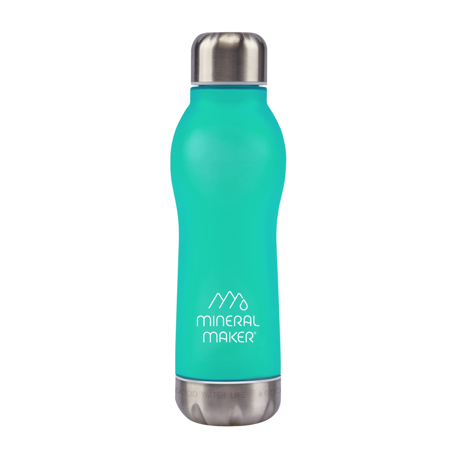 Mineral Maker MORBIDO Green Alkaline Filter Water Bottle + a Mineral Stone Pouch