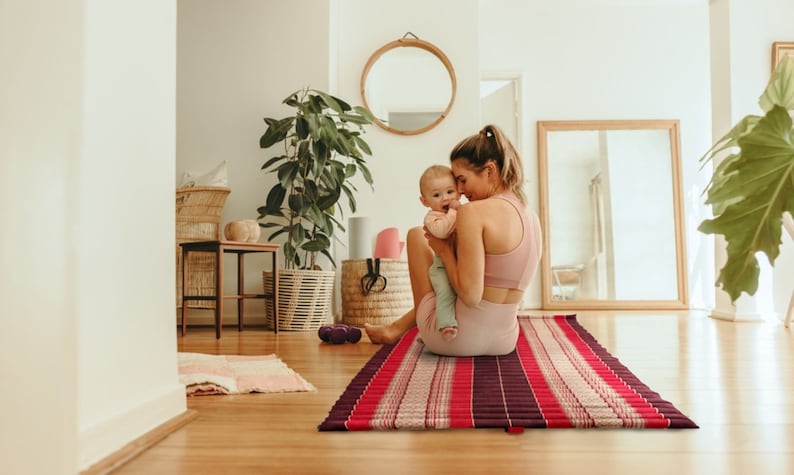 BLUE Roll Out Mattress Foldout Mat LARGE relaxation, day bed, camping or Yoga Matt Natural Kapok Filled_ 150 x 200 cm