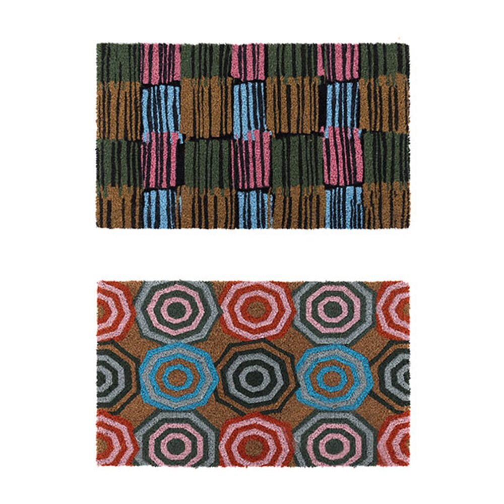 YES4HOMES 2 x Doormat for Front Door Entryway Cursive Natural Coconut Coir Floor mat Outdoor 45x75cm