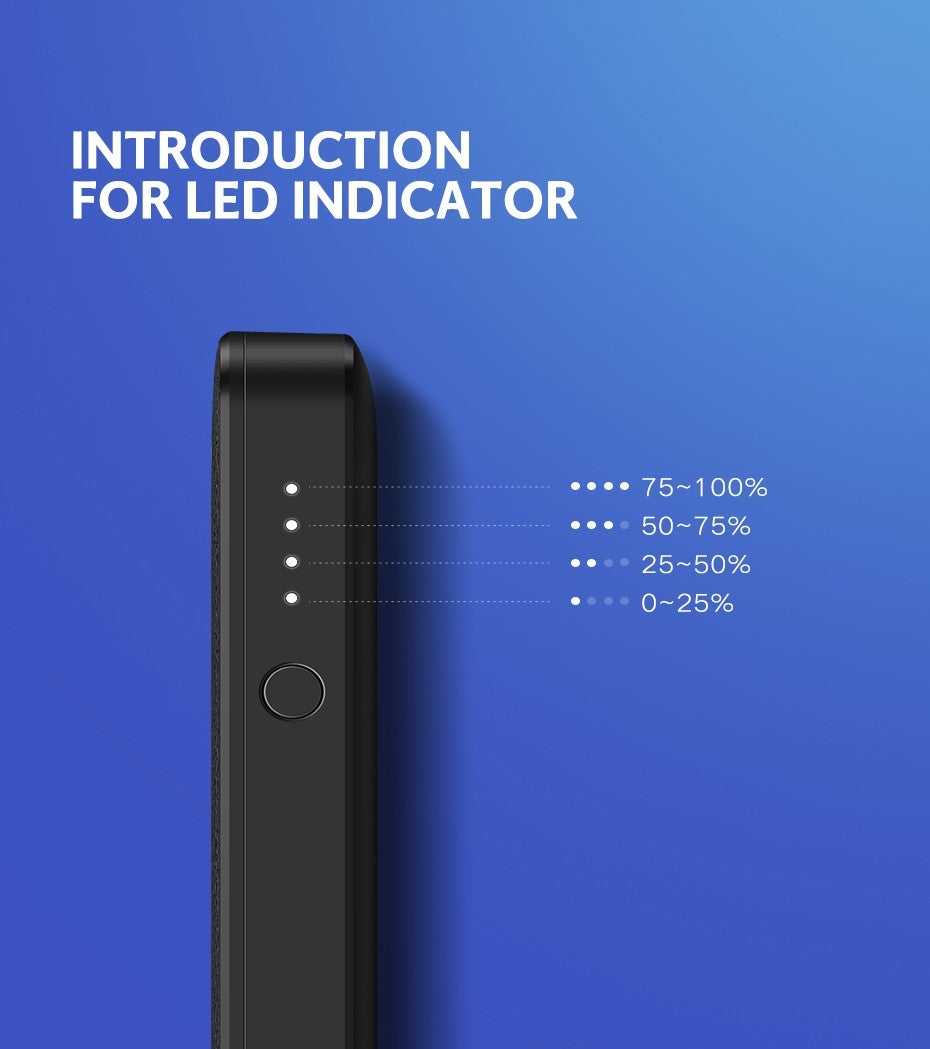 UGreen 10000mAh Power bank with 10W QI Wireless Charging Pad - Black 50578