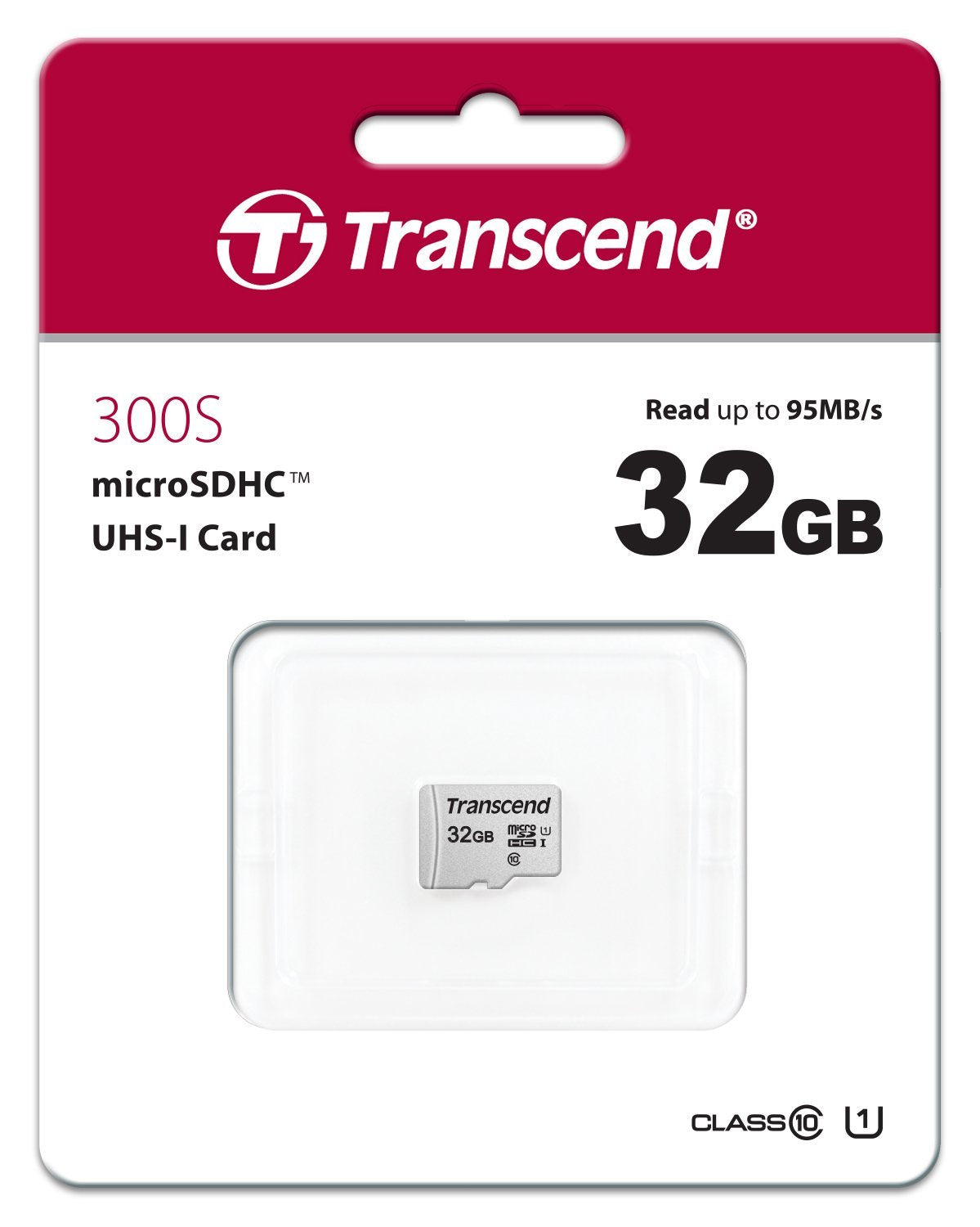 TRANSCEND TS32GUSD300S 32GB UHS-I U1 microSD w/o Adapter (microSDHC I, C10, U1)