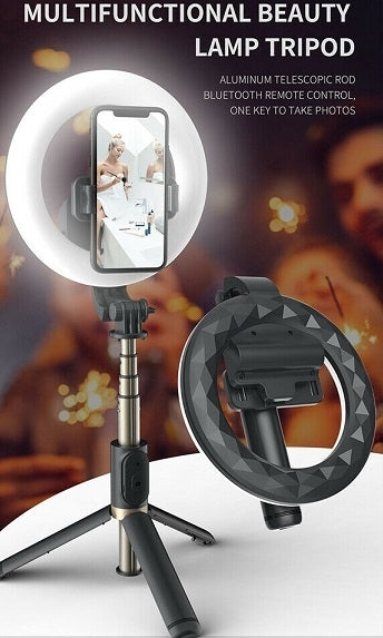 TEQ Q07 Bluetooth Ring Light Selfie Stick + Tripod stand