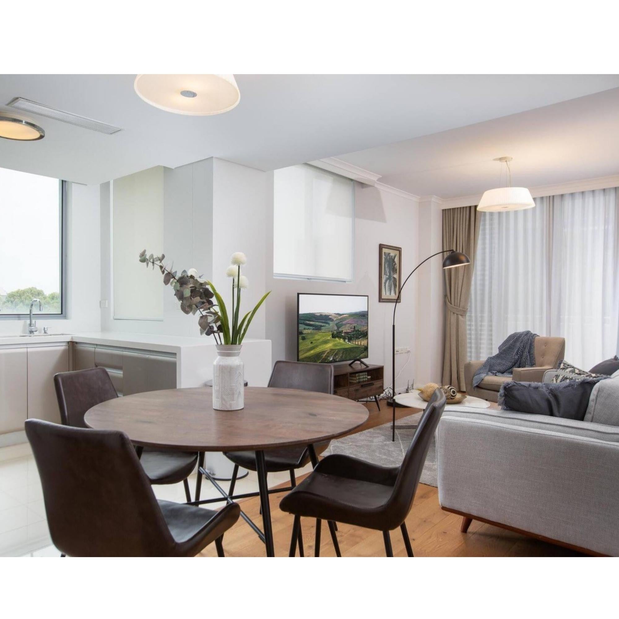 Brando Set of 6 PU Leather Upholstered Dining Chair Metal Leg - Brown